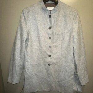 Barney’s New York mandarin collar gray wool coat